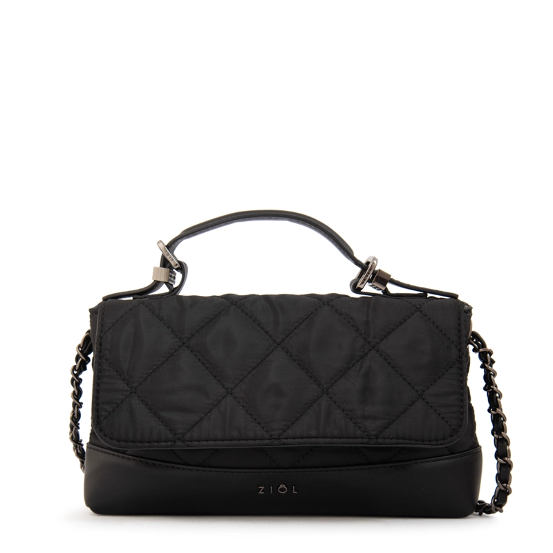CARTERA BANDOLERA CON TAPA LIAN NEGRO - 1