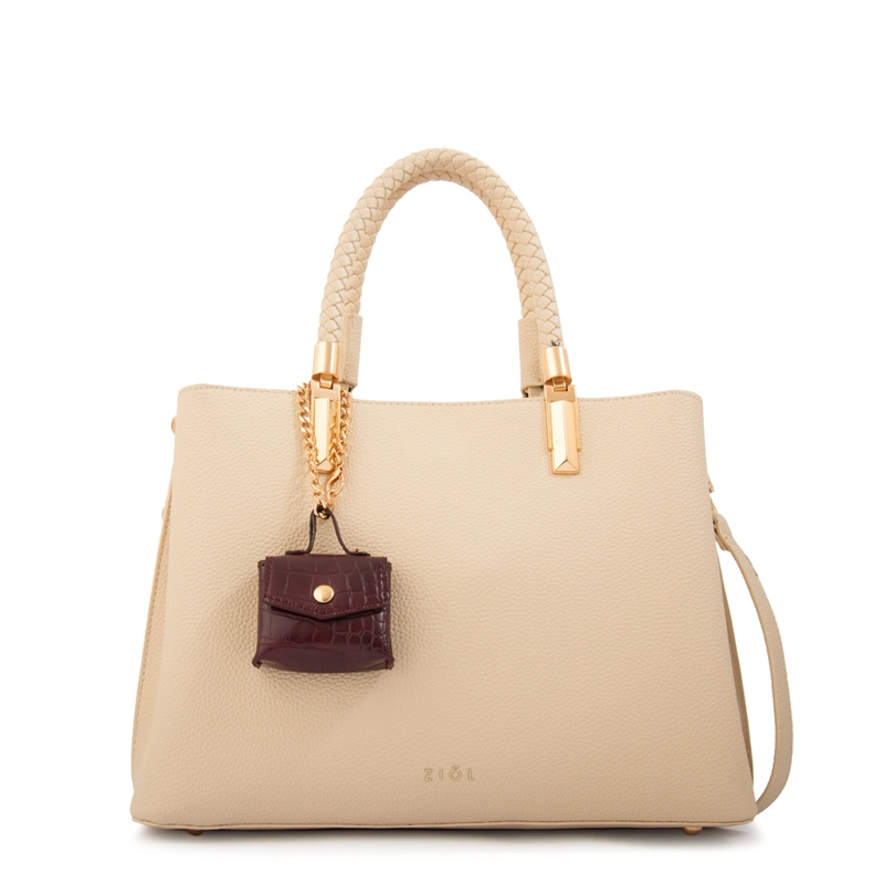 CARTERA TOTE BAMBINA MEDIANA BLANCO CRUDO - 1