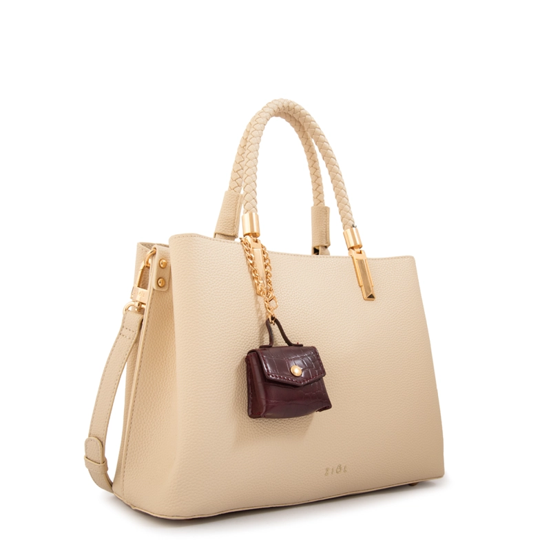 CARTERA TOTE BAMBINA MEDIANA BLANCO CRUDO - 2