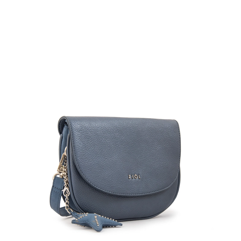 CARTERA BANDOLERA CON TAPA MARINA AZUL - 2