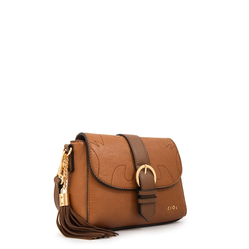 CARTERA BANDOLERA CON TAPA FABIOLA CAFE - 2