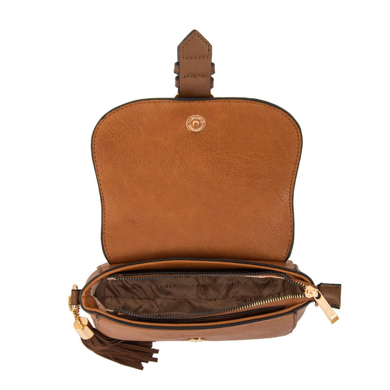 CARTERA BANDOLERA CON TAPA FABIOLA CAFE - 4