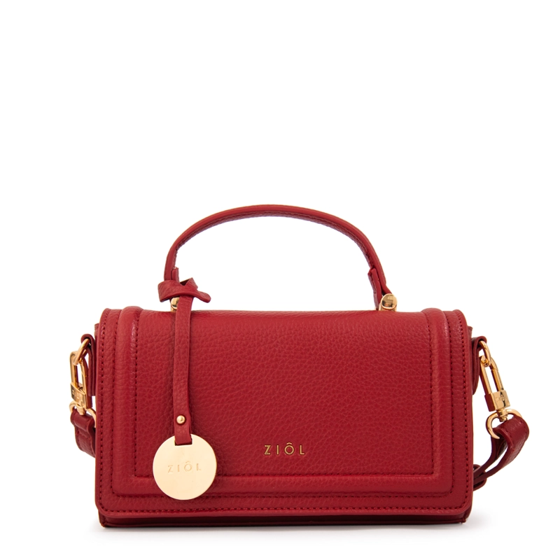 CARTERA BANDOLERA CON TAPA BRUNA ROJO OSCURO - 1