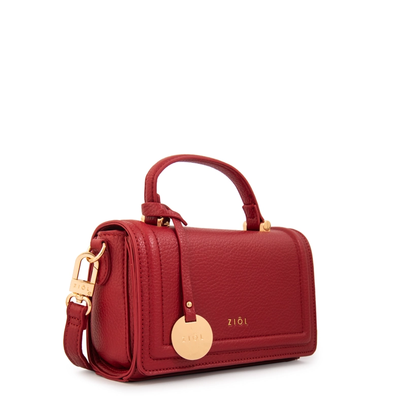CARTERA BANDOLERA CON TAPA BRUNA ROJO OSCURO - 2