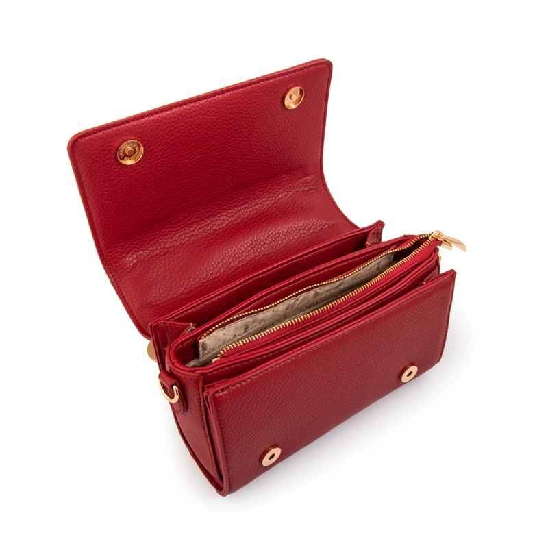 CARTERA BANDOLERA CON TAPA BRUNA ROJO OSCURO - 4
