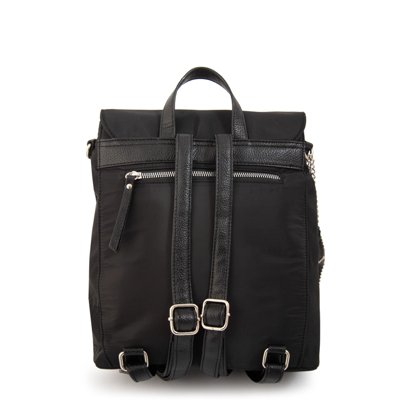 MOCHILA CON TAPA MARINA MEDIANA NEGRO - 3