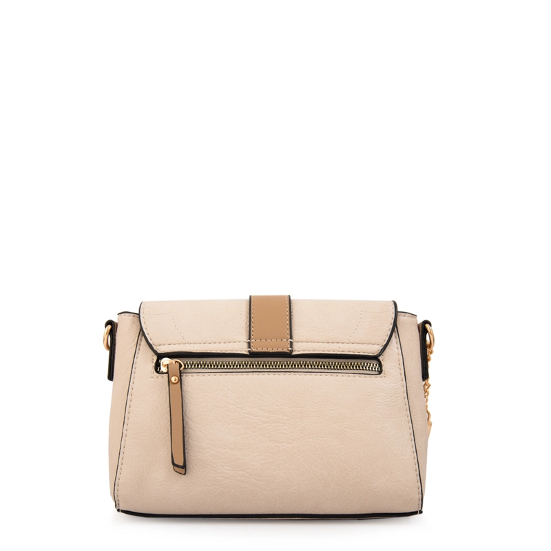 CARTERA BANDOLERA CON TAPA FABIOLA BLANCO CRUDO - 3