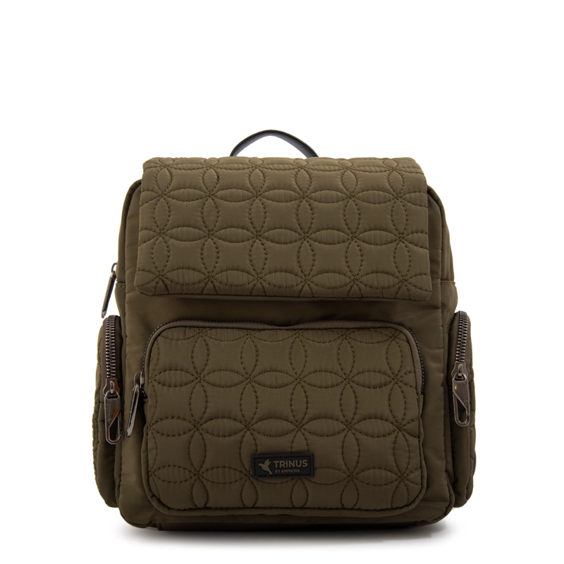 MOCHILA CON TAPA SAHARA PEQUEÑA VERDE OLIVA - 1