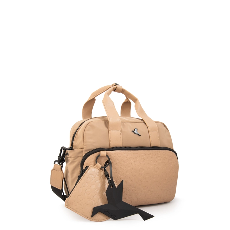 CARTERA BANDOLERA CON ASAS ZELANDA MEDIANA BEIGE OSCURO - 2