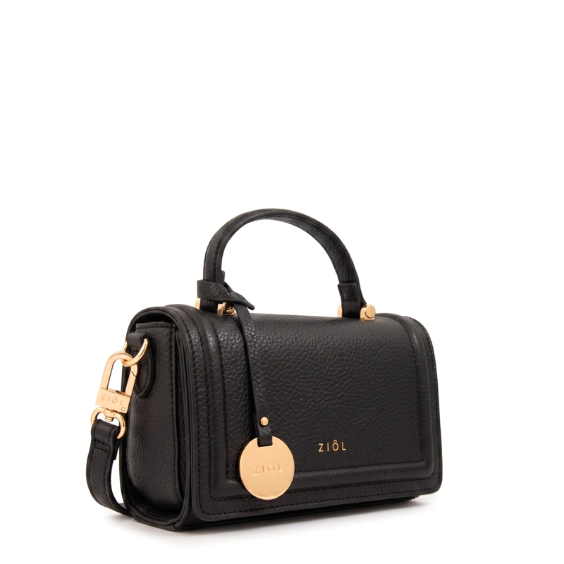 CARTERA BANDOLERA CON TAPA BRUNA NEGRO - 1