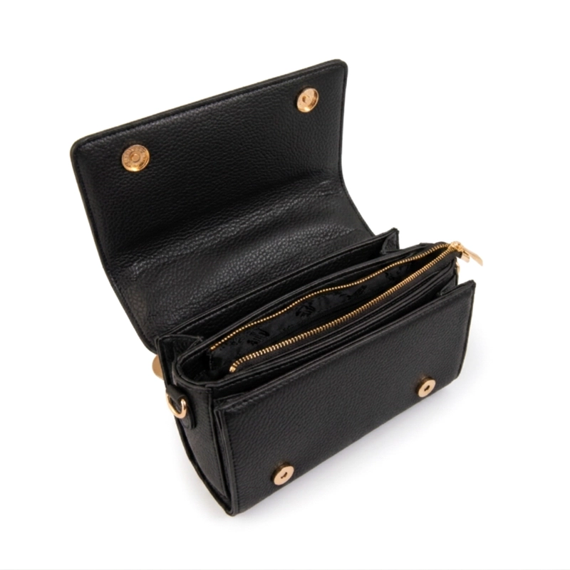 CARTERA BANDOLERA CON TAPA BRUNA NEGRO - 3