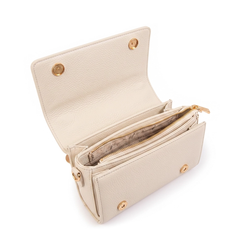 CARTERA BANDOLERA CON TAPA BRUNA BLANCO CRUDO - 3