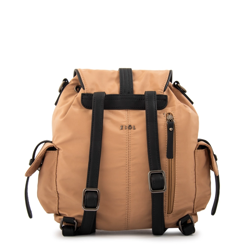 MOCHILA CON TAPA XIMENA MEDIANA BEIGE - 3