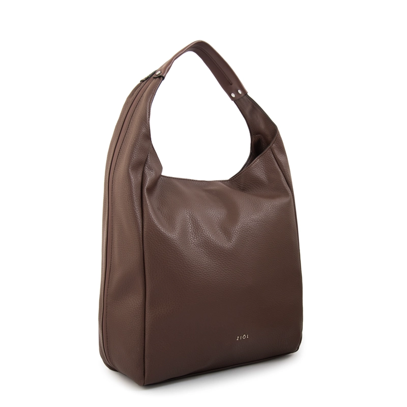 CARTERA CORTE OVAL BARBARA GRANDE CAFE  OSCURO - 2