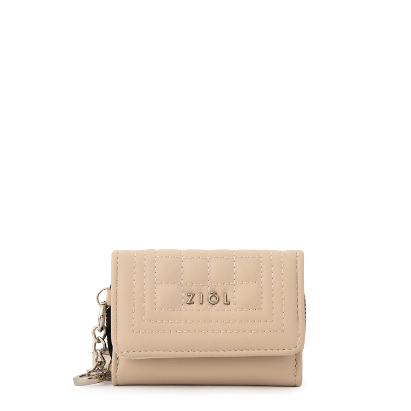 BILLETERA CIERRE EXTERIOR NAY PEQUEÑA BEIGE - 1