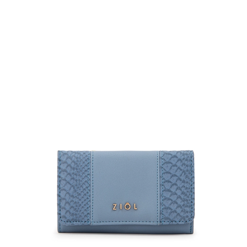 BILLETERA CON CIERRE EXTERIOR BLUR MEDIANA DENIM - 1