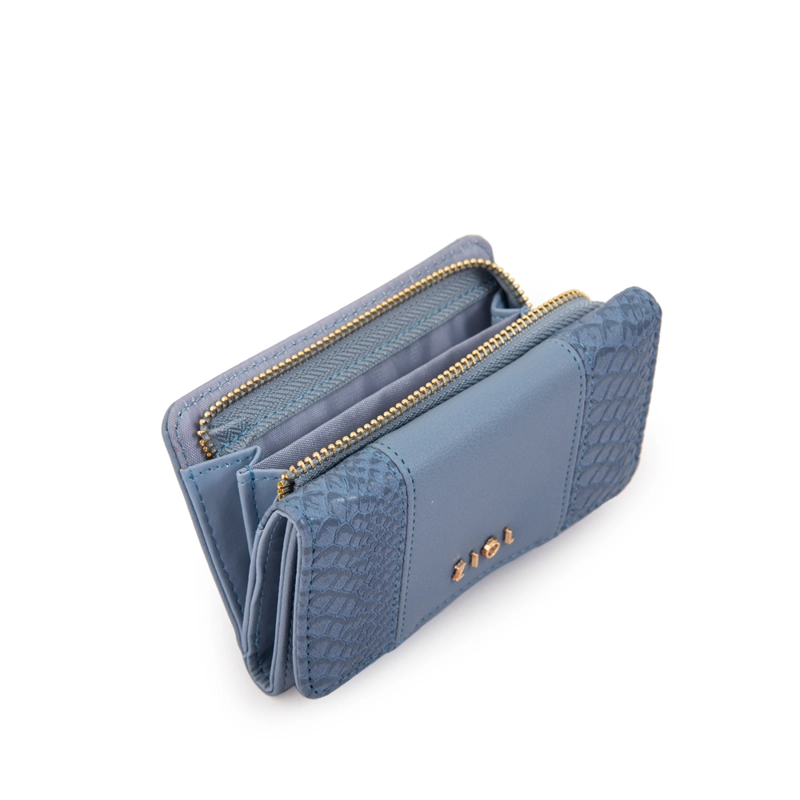 BILLETERA CON CIERRE EXTERIOR BLUR MEDIANA DENIM - 2