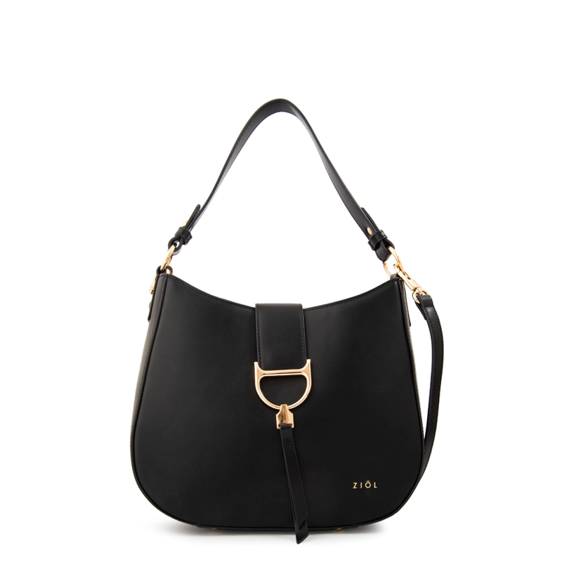 CARTERA CORTE OVAL SARAH MEDIANA NEGRO - 1