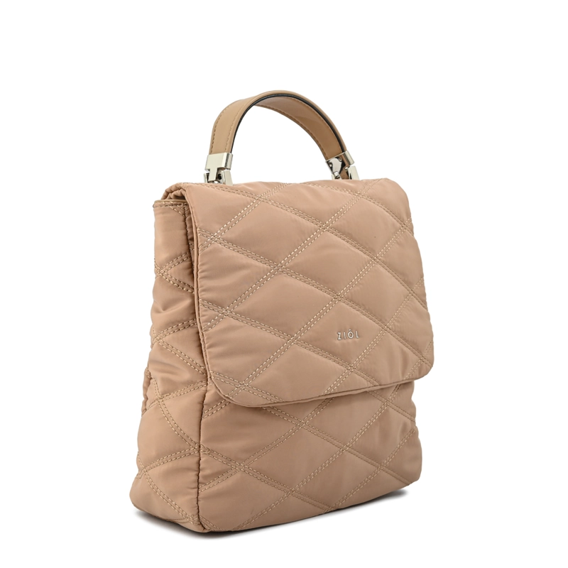 MOCHILA CON TAPA ELVIRA MEDIANA BEIGE OSCURO - 2