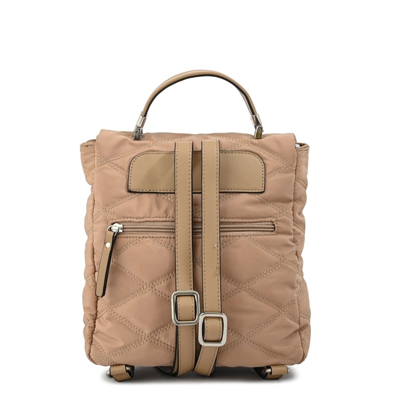 MOCHILA CON TAPA ELVIRA MEDIANA BEIGE OSCURO - 3