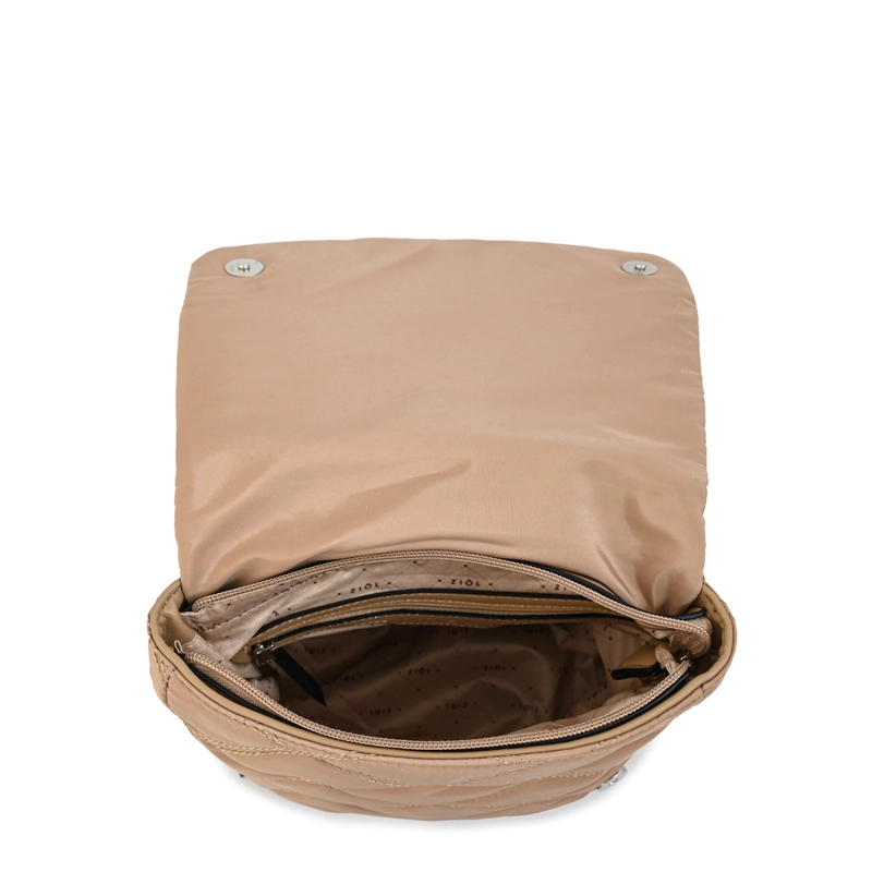 MOCHILA CON TAPA ELVIRA MEDIANA BEIGE OSCURO - 4
