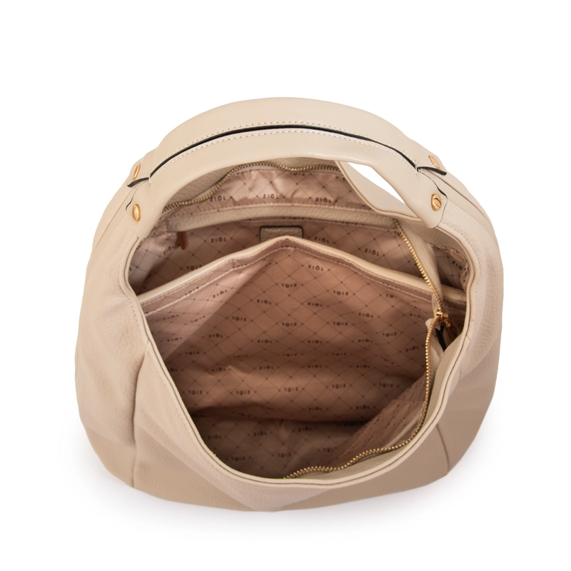 CARTERA CORTE OVAL BARBARA GRANDE BLANCO CRUDO - 4