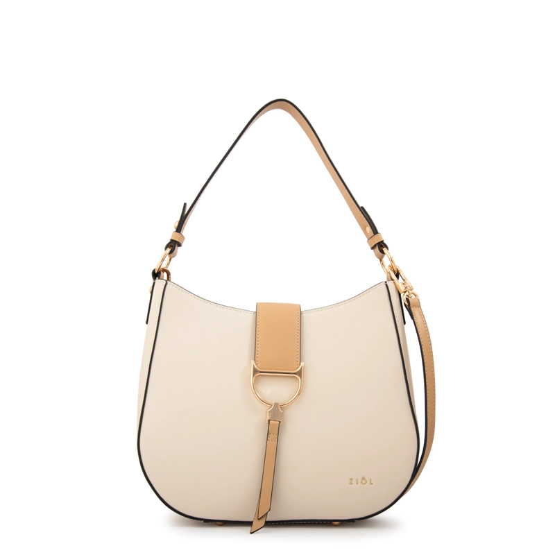 CARTERA CORTE OVAL SARAH MEDIANA BLANCO CRUDO - 1