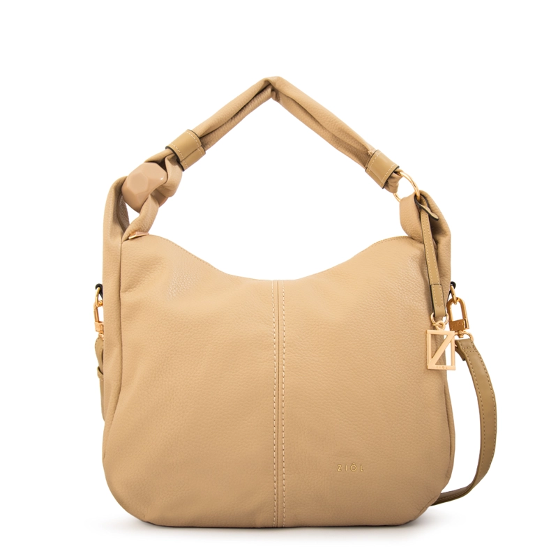 CARTERA CORTE OVAL CASANDRA GRANDE BEIGE OSCURO - 1