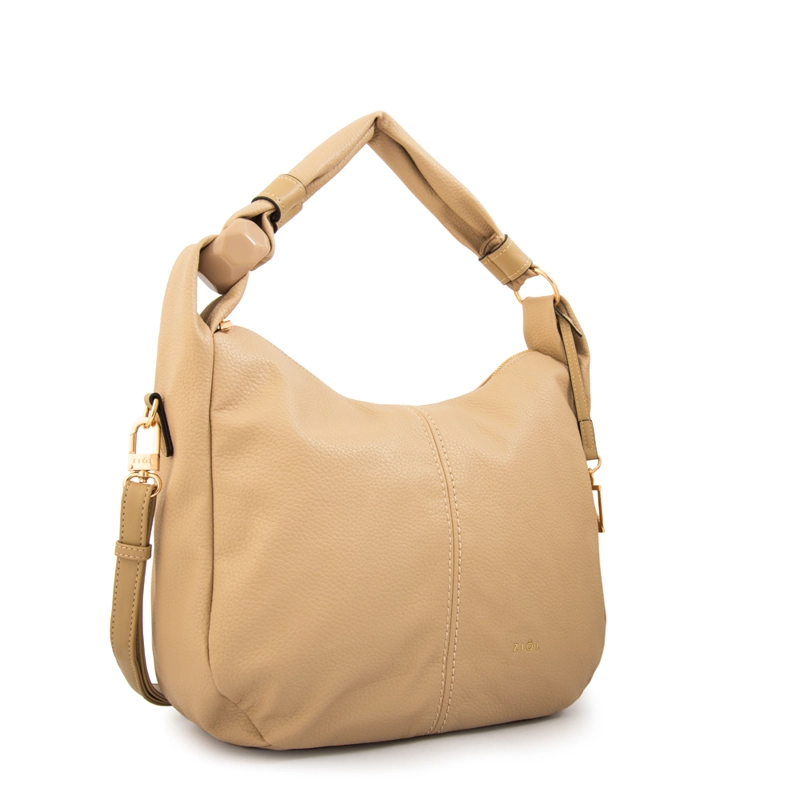 CARTERA CORTE OVAL CASANDRA GRANDE BEIGE OSCURO - 2