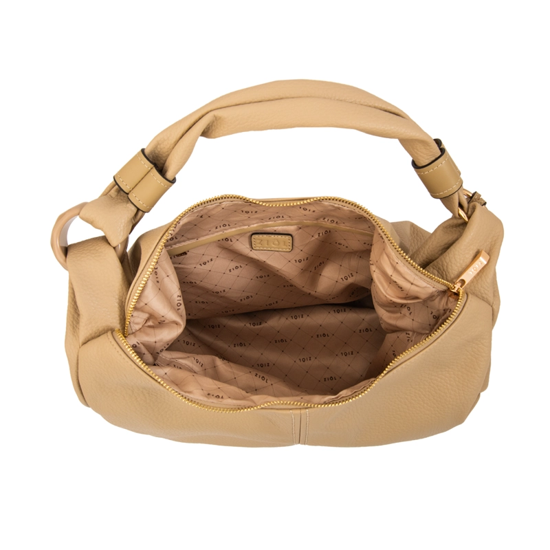 CARTERA CORTE OVAL CASANDRA GRANDE BEIGE OSCURO - 4