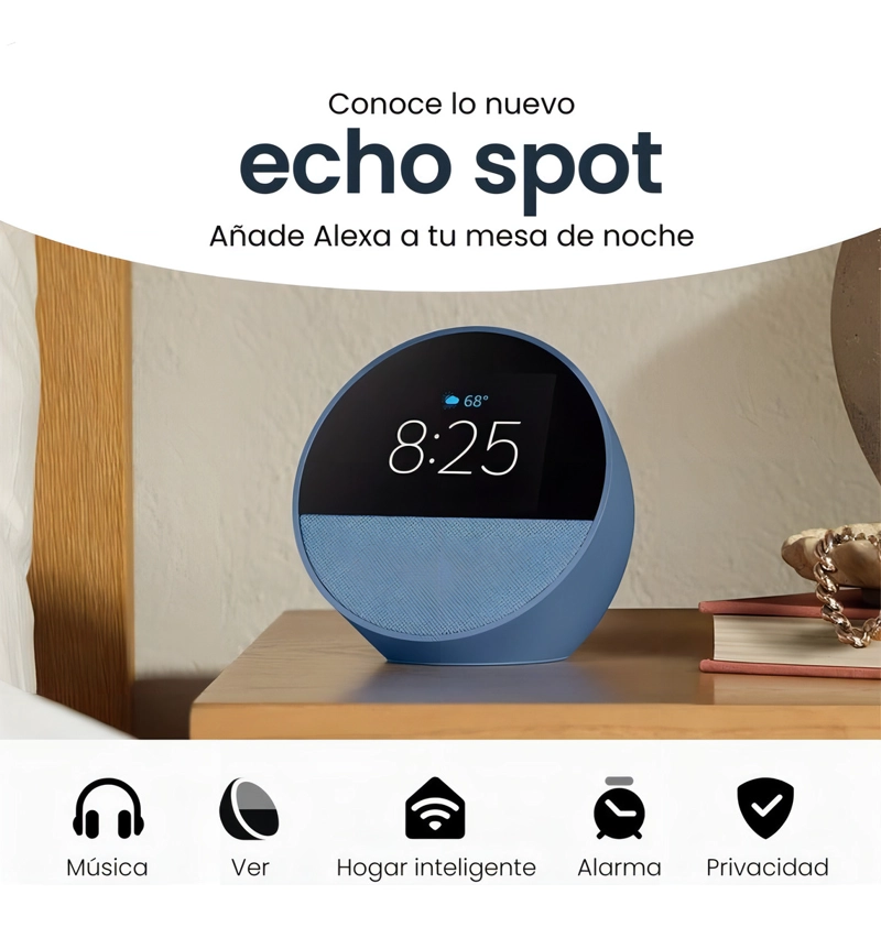 AMAZON ECHO SPOT BOCINA INTELIGENTE 2024 COLOR AZUL - 2