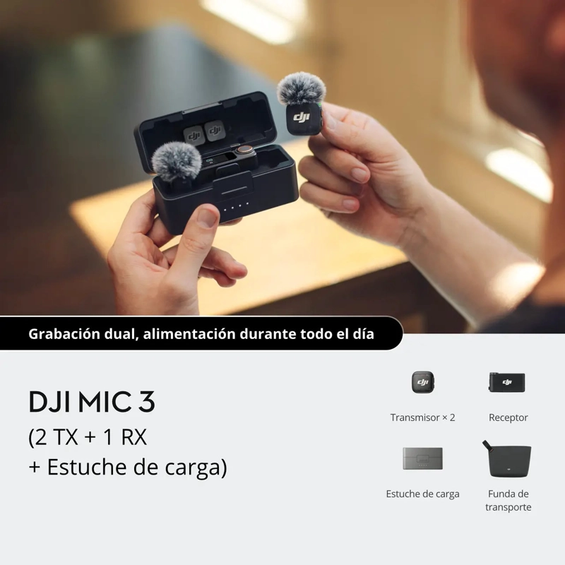 DJI MIC 3 (2 TX + 1 RX + ESTUCHE DE CARGA) - 5