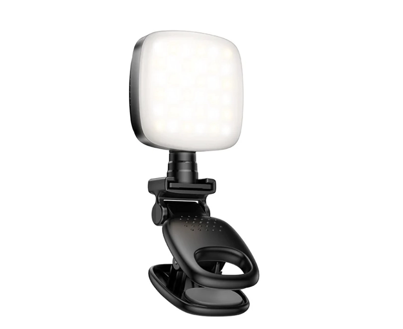 LUZ LED MINI HOCO K28 RECARGABLE USB-C PARA SELFIES, STREAMING, VIDEOLLAMADAS Y FOTOGRAFIA - 1