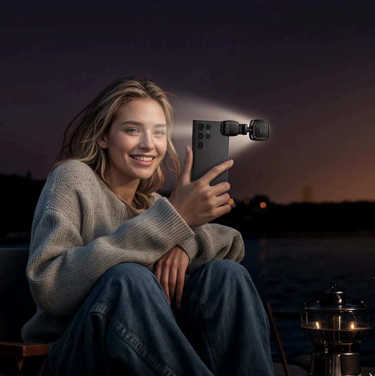 LUZ LED MINI HOCO K28 RECARGABLE USB-C PARA SELFIES, STREAMING, VIDEOLLAMADAS Y FOTOGRAFIA - 3