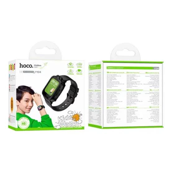 SMARTWATCH NIÑOS 4G GPS LLAMADAS CAMARA SOS HOCO Y104 NEGRO - 4