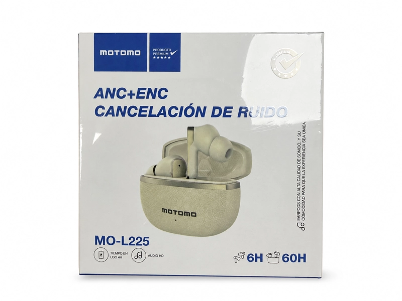 AUDIFONOS IN-EAR MOTOMO MO-L225 BLUETOOTH ANC+ENC TWS CON MICROFONO CREMA - 5