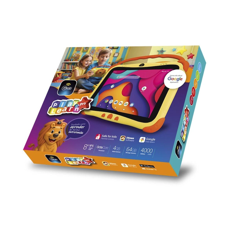 TABLET INFANTIL MLAB PLAY & LEARN PRO 8″ ANDROID 15 4GB RAM 64GB WIFI AMARILLO - 2