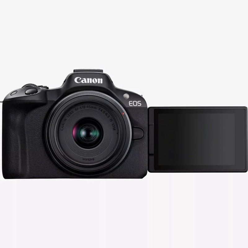 CAMARA MIRRORLESS CANON EOS R50 KIT RF-S 18-45MM + 55-210MM 24.2MP 4K NEGRO - 3