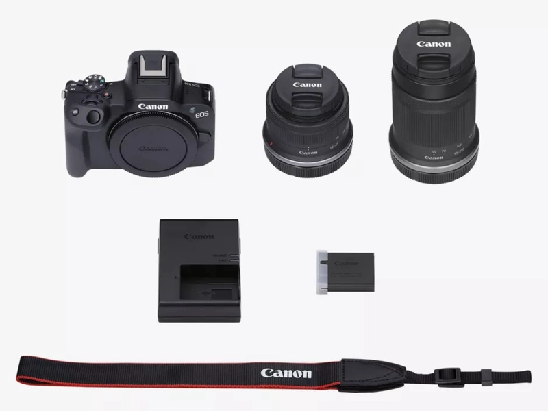 CAMARA MIRRORLESS CANON EOS R50 KIT RF-S 18-45MM + 55-210MM 24.2MP 4K NEGRO - 4