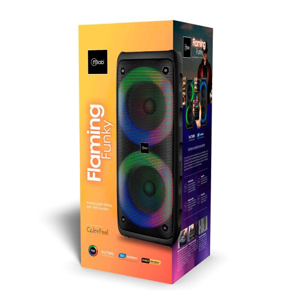 PARLANTE PORTATIL MICROLAB FLAMING FUNKY 20W RMS BLUETOOTH TWS RADIO FM - 4