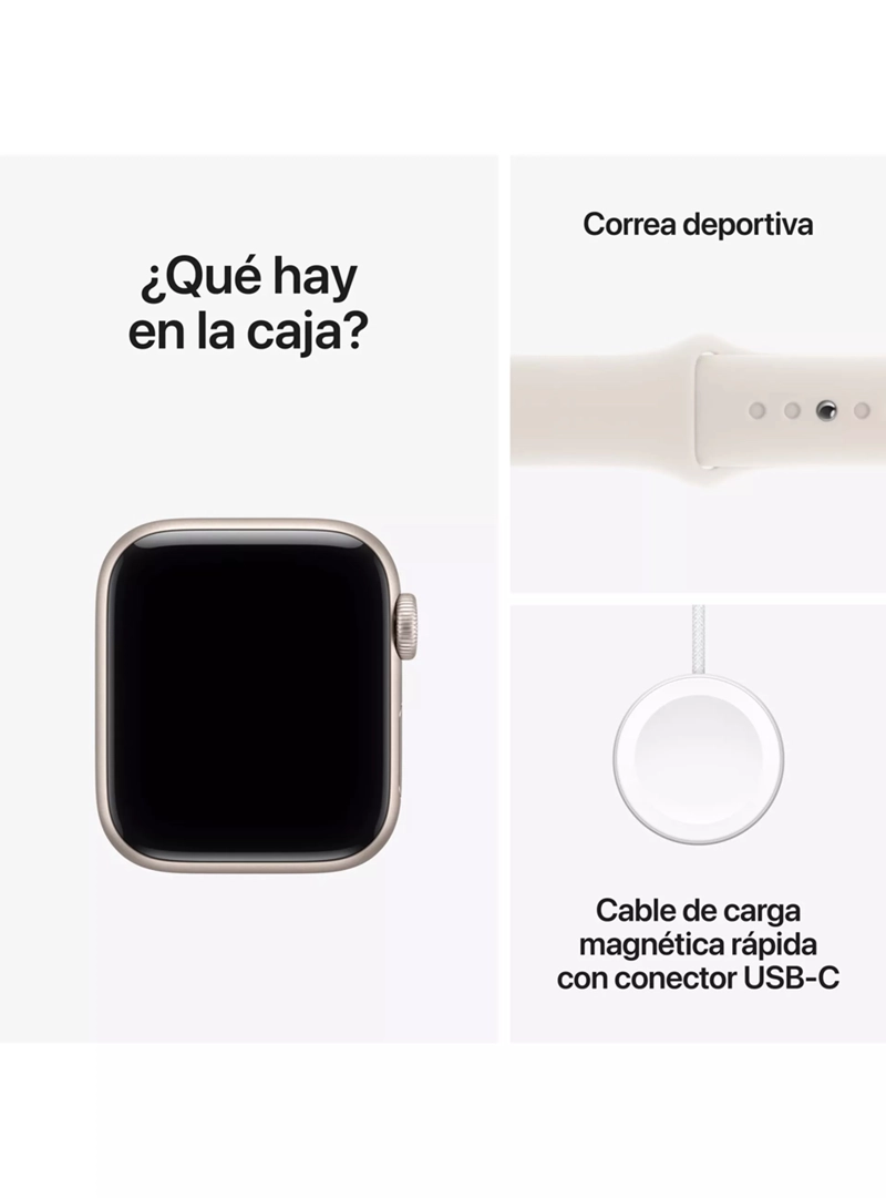 APPLE WATCH SE 3 GPS 40MM ALUMINIO SPORT BAND M/L BLANCO ESTELAR - 4