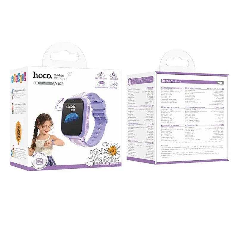 SMARTWATCH INTELIGENTE NIÑOS CAMARA SOS GPS HOCO Y108 4G - 2