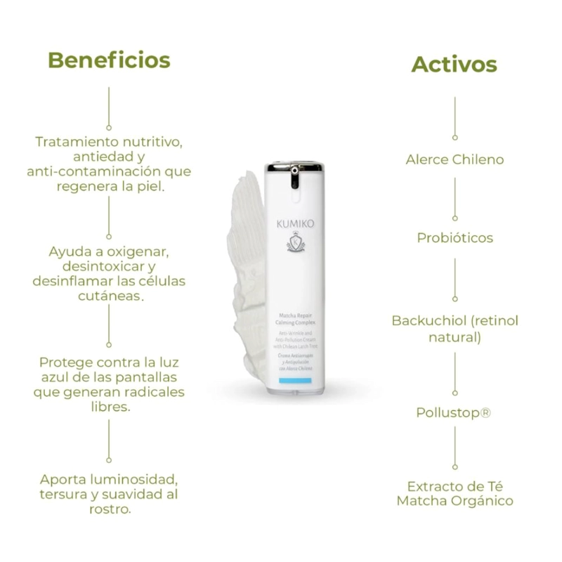 MATCHA REPAIR CALMING COMPLEX - CREMA ANTIARRUGAS Y ANTIPOLUCIÓN CON ALERCE CHILENO - 5