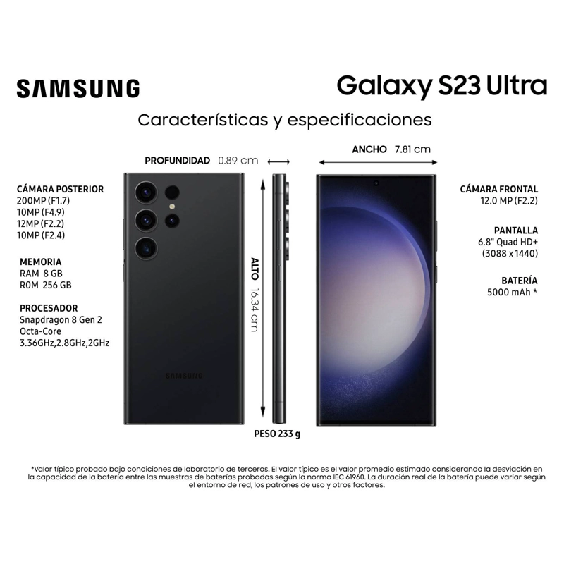 CELULAR SAMSUNG GALAXY S23 ULTRA 5G 512 GB 12 GB RAM 200MP + 10MP + 12MP 6.8 " REACONDICIONADO NEGRO - 2