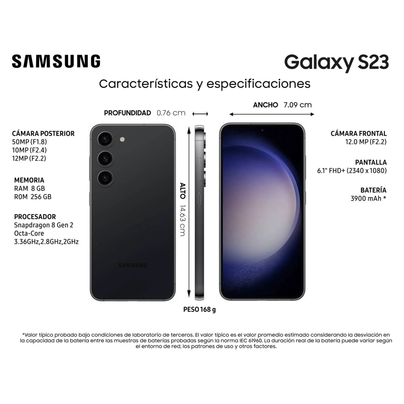 CELULAR SAMSUNG GALAXY S23 256 GB 8 GB RAM 50 MP + 10 MP + 12 MP 6.1 " 5G NEGRO REACONDICIONADO - 2