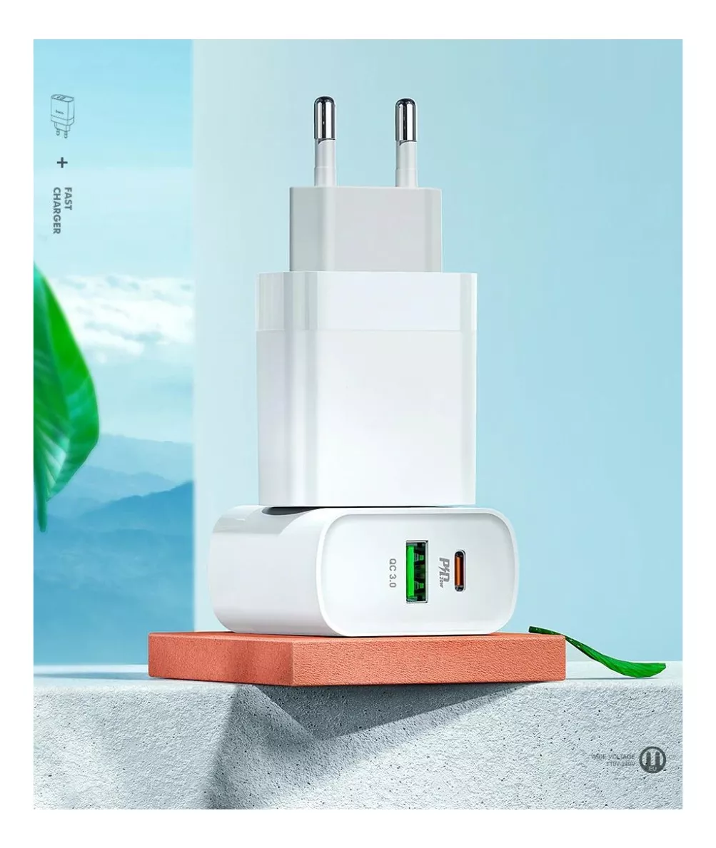 Ripley - CARGADOR DUAL USB Y TIPO C PARA ANDROID IPHONE 20W RÁPIDA