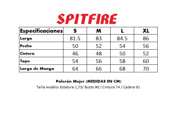 POLERON HOODIE MUJER LISO SPITFIRE NEGRO - 6
