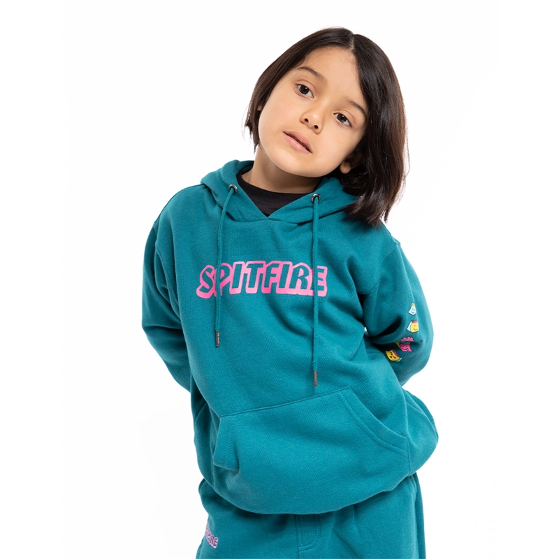 POLERÓN NIÑO SPITFIRE TURQUESA CANGURO CON CAPUCHA SKATE LIKE A GIRL - 2