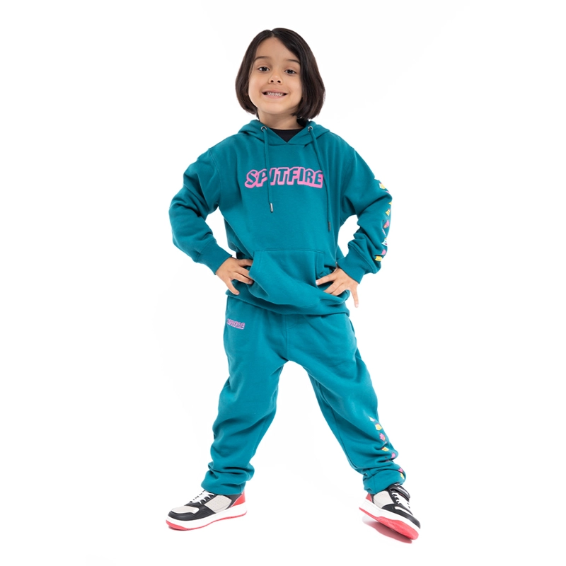 POLERÓN NIÑO SPITFIRE TURQUESA CANGURO CON CAPUCHA SKATE LIKE A GIRL - 3
