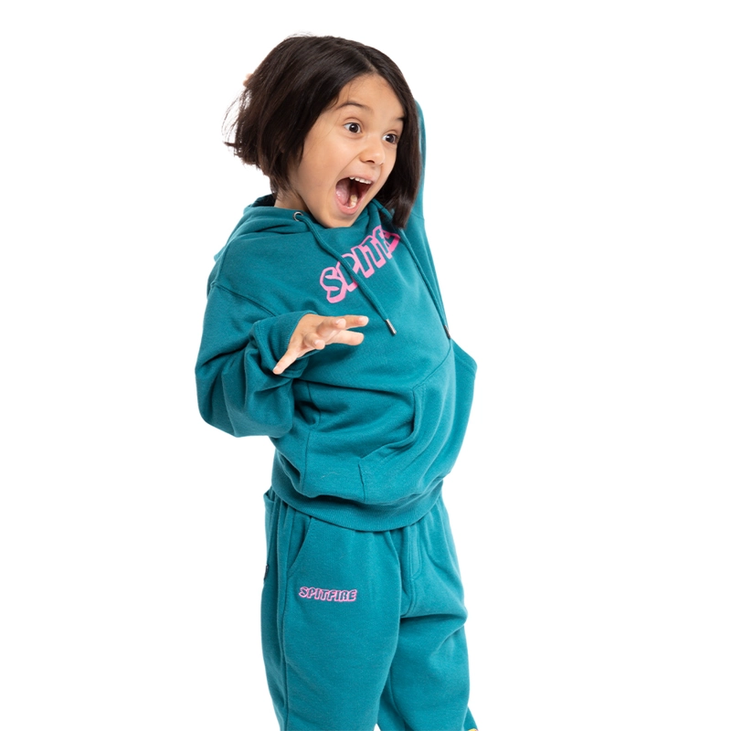 POLERÓN NIÑO SPITFIRE TURQUESA CANGURO CON CAPUCHA SKATE LIKE A GIRL - 4